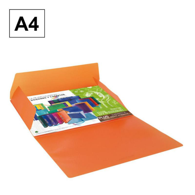 Carpeta Plus Office A4 PP Gomas y Solapas Naranja