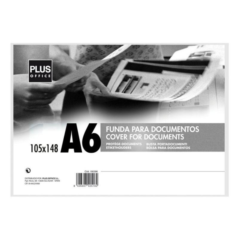 Fundas para Documentos Plus Office A6 Transparente