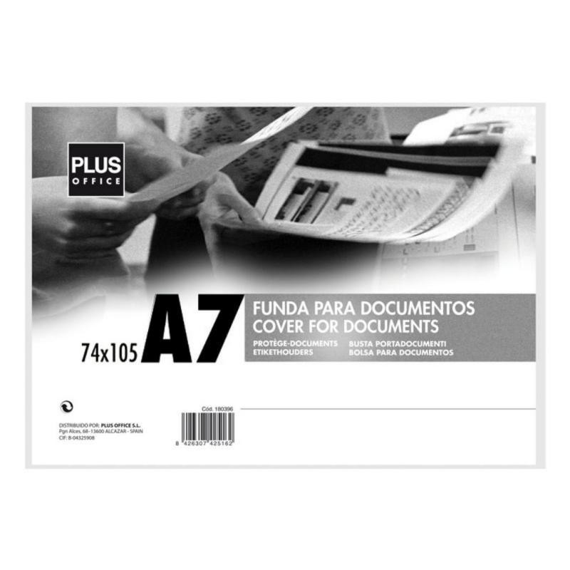 Fundas para Documentos Plus Office A7 Transparente