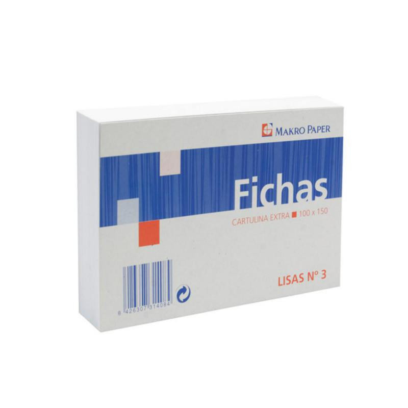 Fichas Lisas Plus Office 100mmx150mm NÂº3 100 Hojas