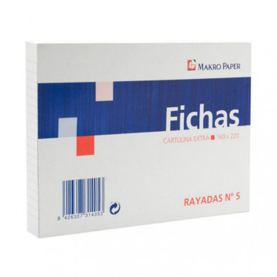 Fichas Rayadas Plus Office 160mmx220mm NÂº5 100 Hojas