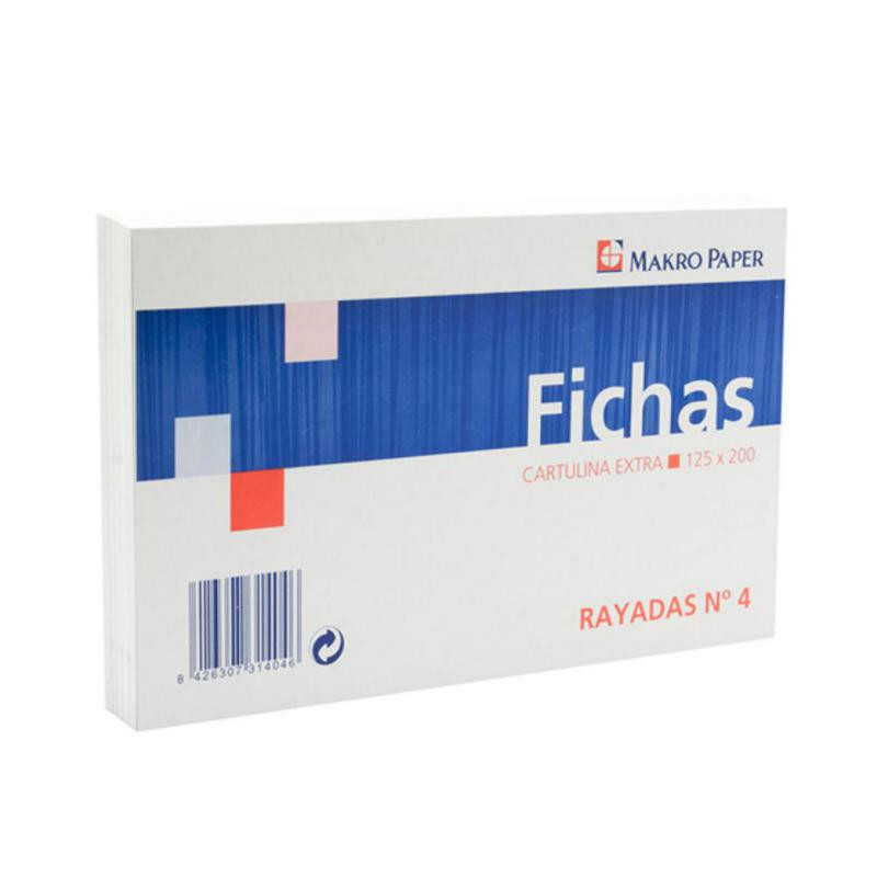 Fichas Rayadas Plus Office 125mmx200mm NÂº4 100 Hojas