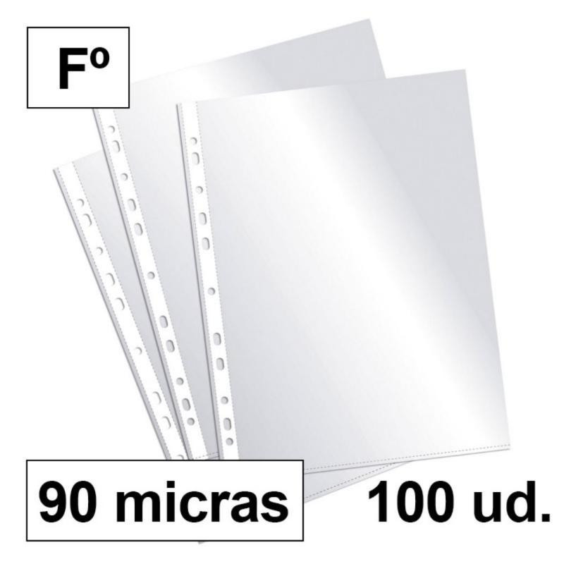 Fundas Multitaladro Plus Office Folio Cristal 90 Micras C/100