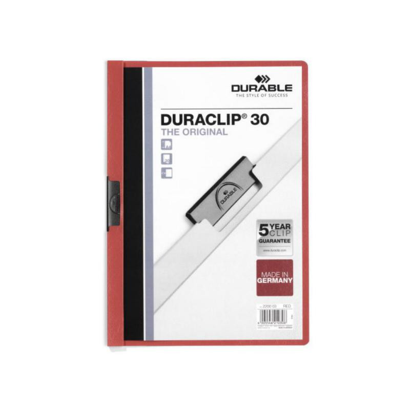 Dossier Durable A4 Duraclip 30 Hojas Rojo