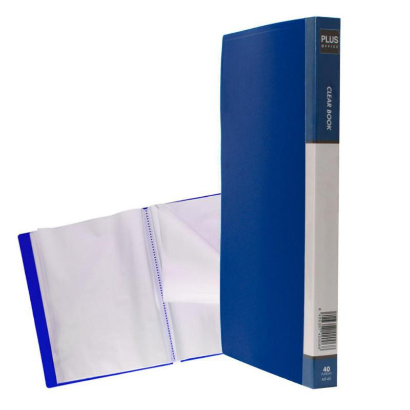 Carpeta Plus Office A4 40 Fundas Azul