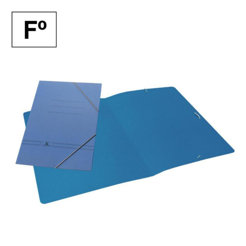 Carpeta con Gomas Karman Folio Sin Solapas Azul