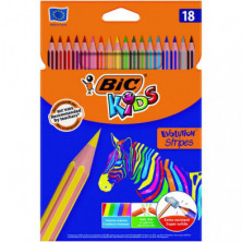 LÃ¡pices de Colores Bic Evolution Stripes 18 Colores