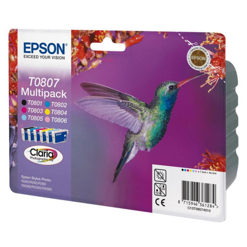 Cartucho de Tinta Epson T0807 Negro y Color4/u