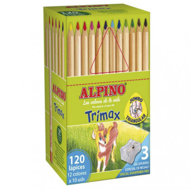 LÃ¡pices de Colores Alpino Trimax 12 Colores x 10 ud.