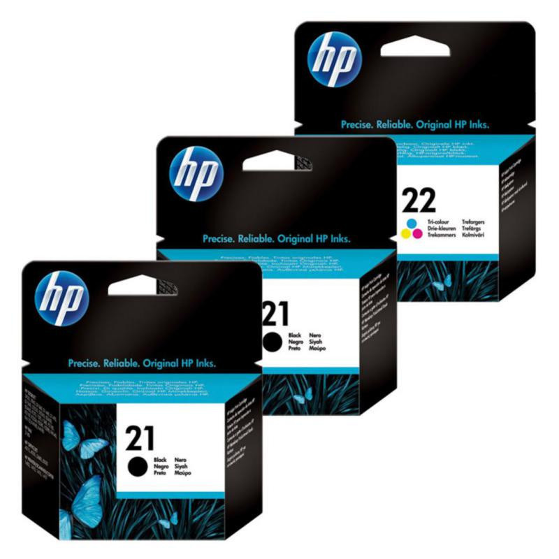 Cartucho de Tinta HP 21 + 21 + 22 SA400AE Negro y Color 3/u