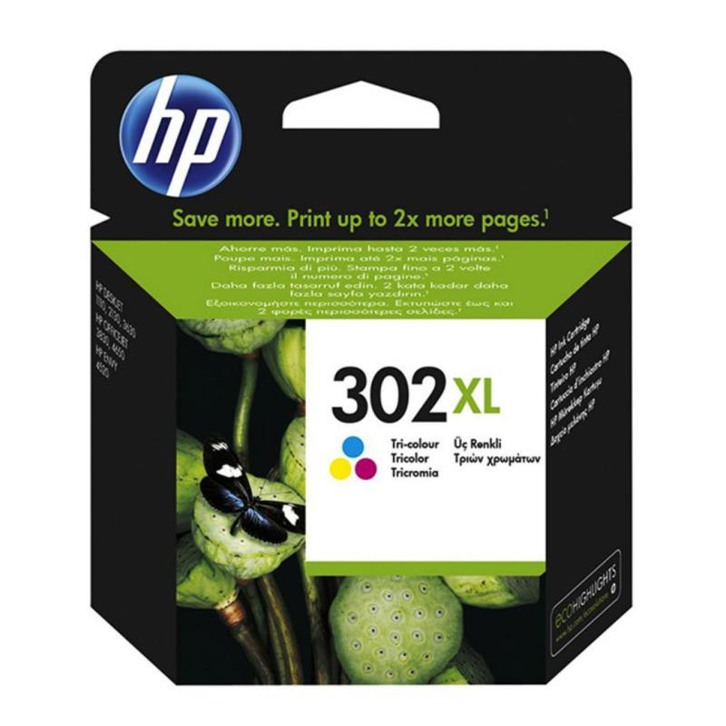 Cartucho de Tinta HP 302 XL F6U67AE Color