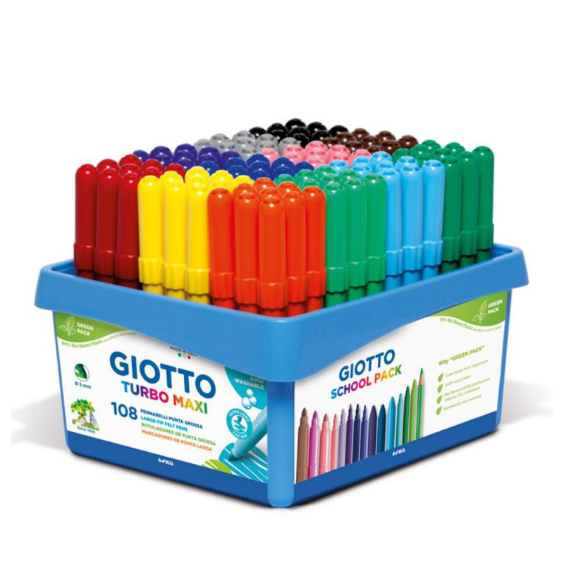 Rotuladores Giotto Turbo Maxi 12 Colores x 8 ud.