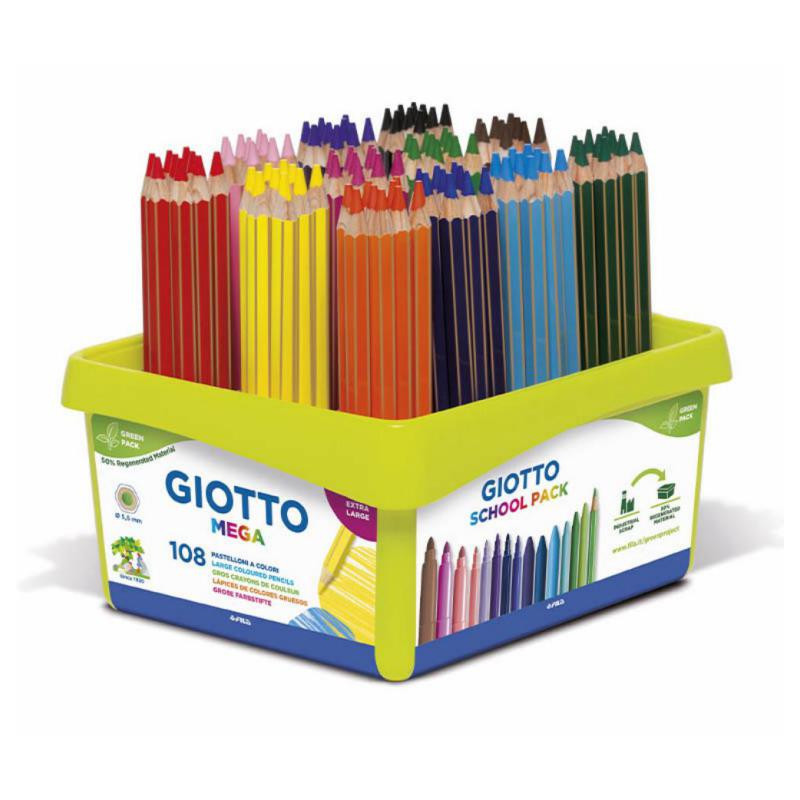 LÃ¡pices de colores Giotto Mega Pack Escolar 108 unid