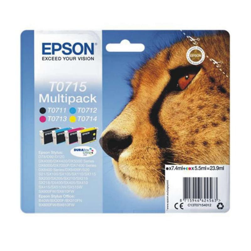 Cartucho de Tinta Epson C13T07154012 Negro y Color 4/u