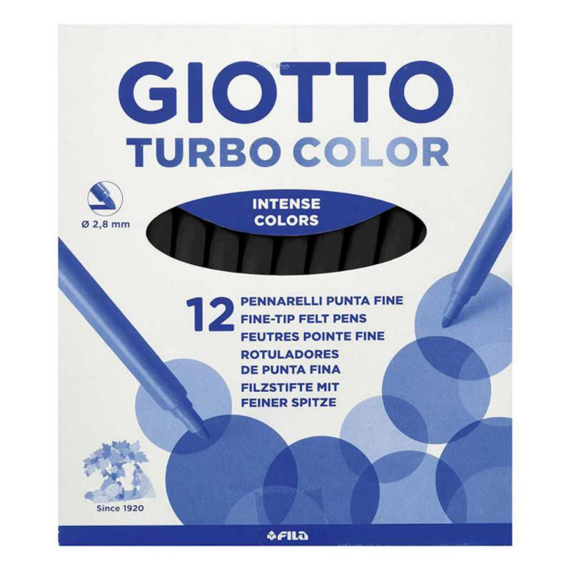 Rotulador Giotto Turbo Color 12 unid negro