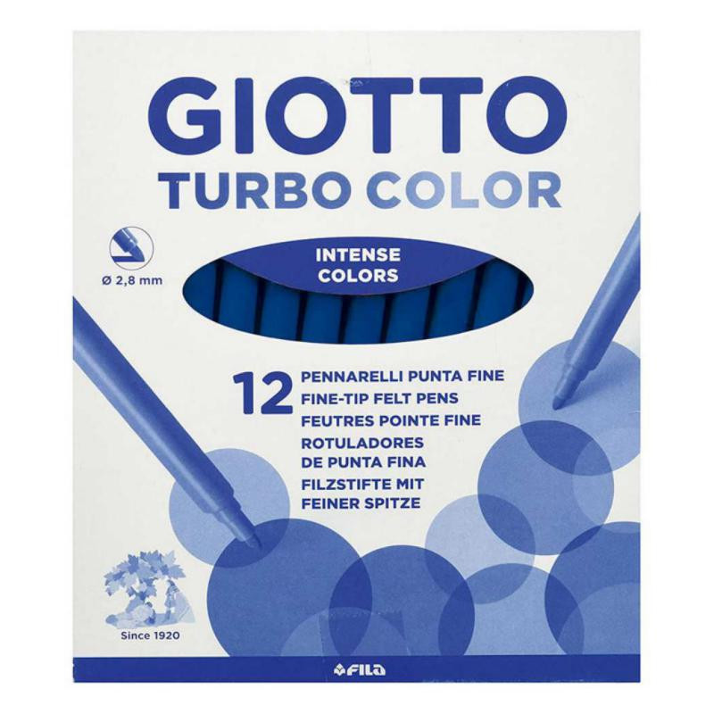 Rotulador Giotto Turbo Color 12 unid azul ultramar