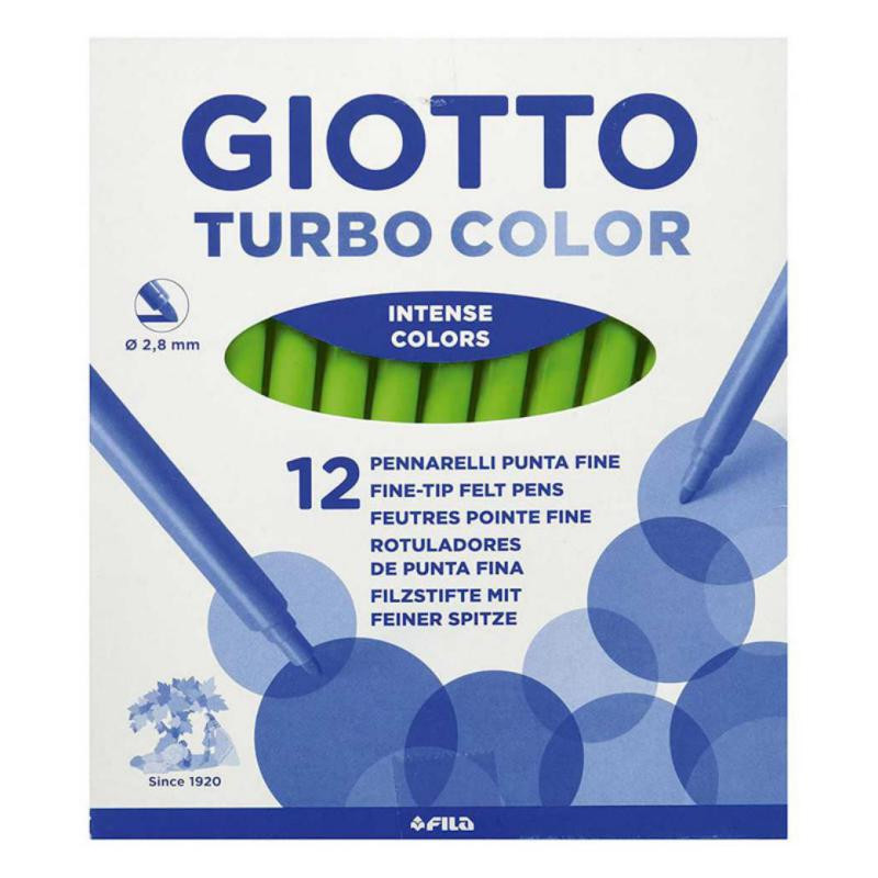 Rotulador Giotto Turbo Color 12 unid verde claro