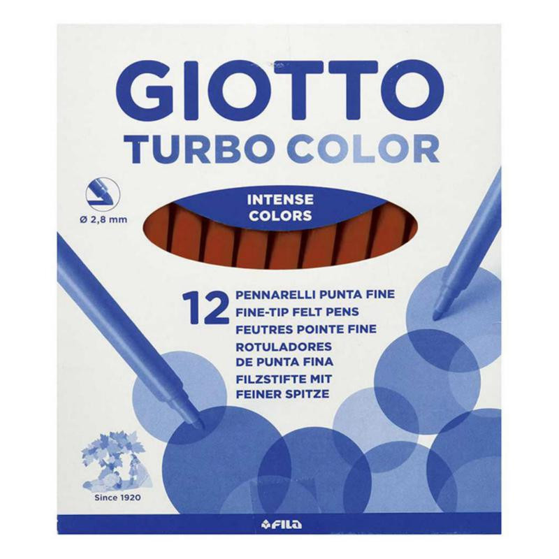 Rotulador Giotto Turbo Color 12 unid marrÃ³no