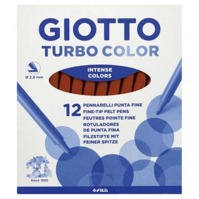 Rotulador Giotto Turbo Color 12 unid marrÃ³no