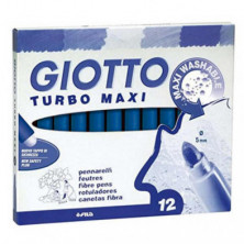 Rotulador Giotto Turbo Maxi 12 unid azul ultramar