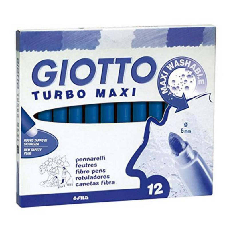 Rotulador Giotto Turbo Maxi 12 unid azul ultramar