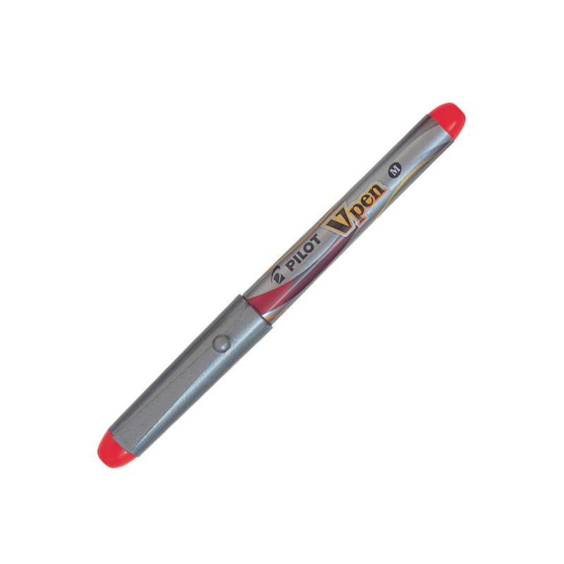 Pluma Pilot V-Pen Silver Rojo