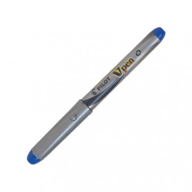 Pluma Pilot V-Pen Silver Azul