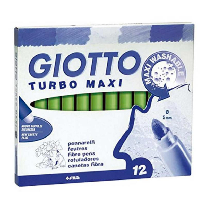 Rotulador Giotto Turbo Maxi 12 unid verde claro