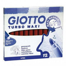 Rotulador Giotto Turbo Maxi 12 unid marrÃ³n oscuro