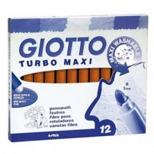 Rotulador Giotto Turbo Maxi 12 unid marrÃ³n claro