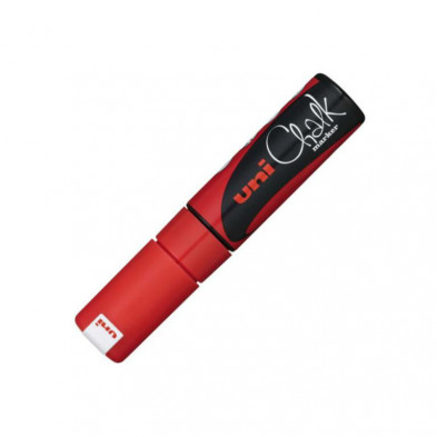 Rotulador de Tiza LÃ­quida Uni Chalk Punta Biselada 8 mm. Rojo