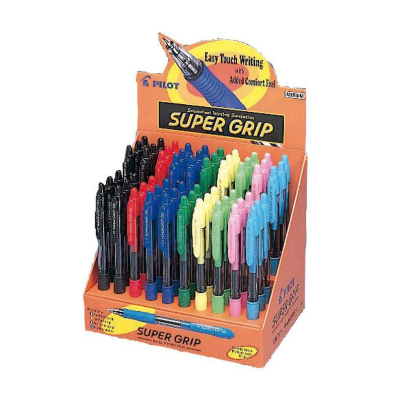 BolÃ­grafo Tinta Aceite Pilot Super Grip Colores Surtidos Expositor /60 ud.