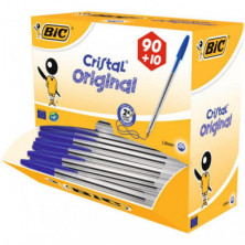 Boligrafo Bic Cristal Azul Pack Escolar 100 unidades