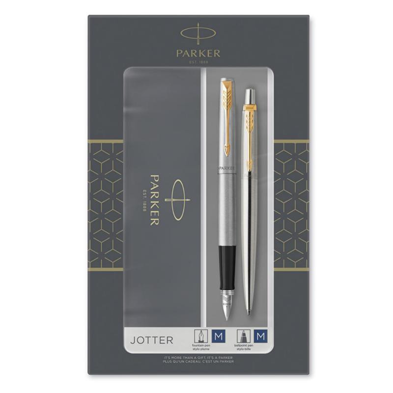 Duo Parker Jotter CT BolÃ­grafo + Pluma Acero Dorado