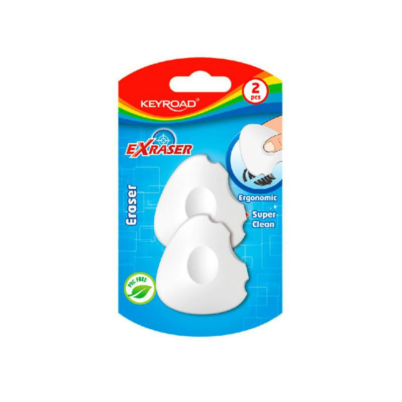 Goma de borrar KeyRoad ExRaser blanca / 2 unid