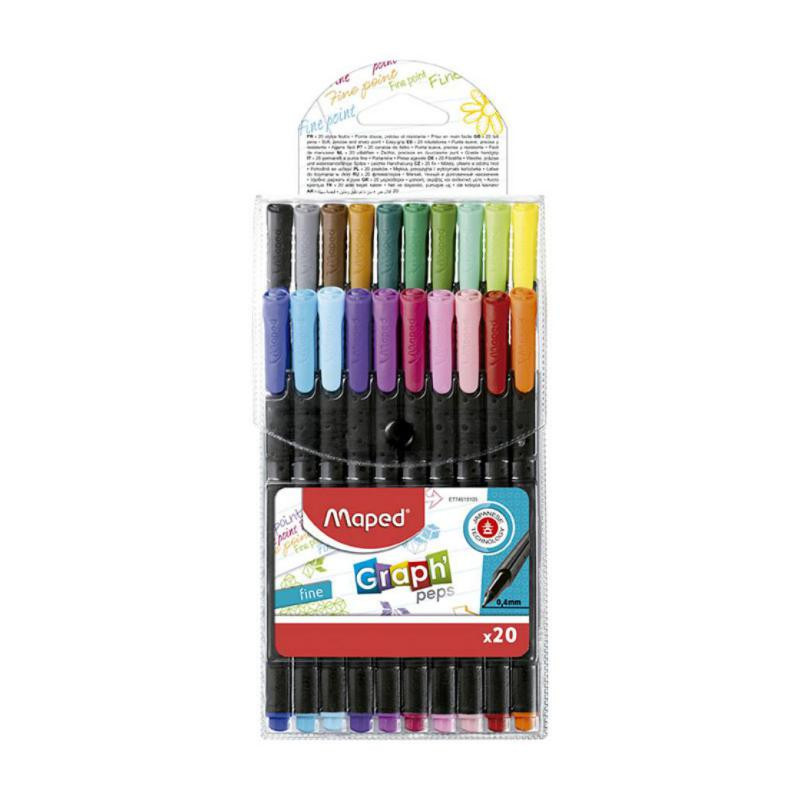 Rotuladores Maped Graph Peps Puna fina 20 colores