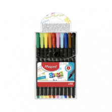 Rotuladores Maped Graph Peps Punta Fina 10 colores