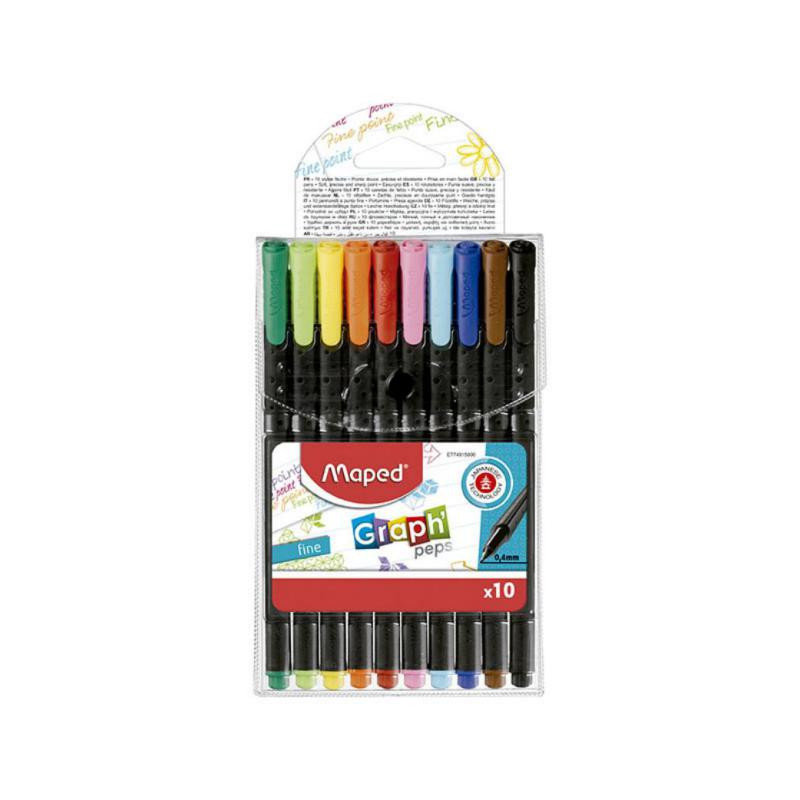 Rotuladores Maped Graph Peps Punta Fina 10 colores