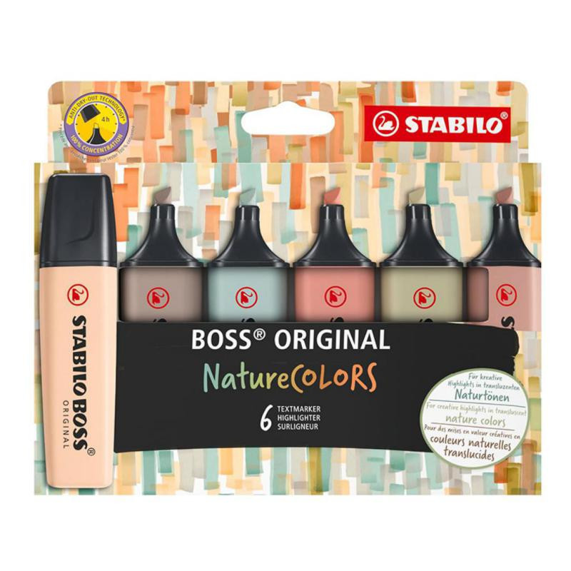 Rotulador Fluorescente Stabilo Boss Colores Surtidos Nature BlÃ­ster 6 ud.