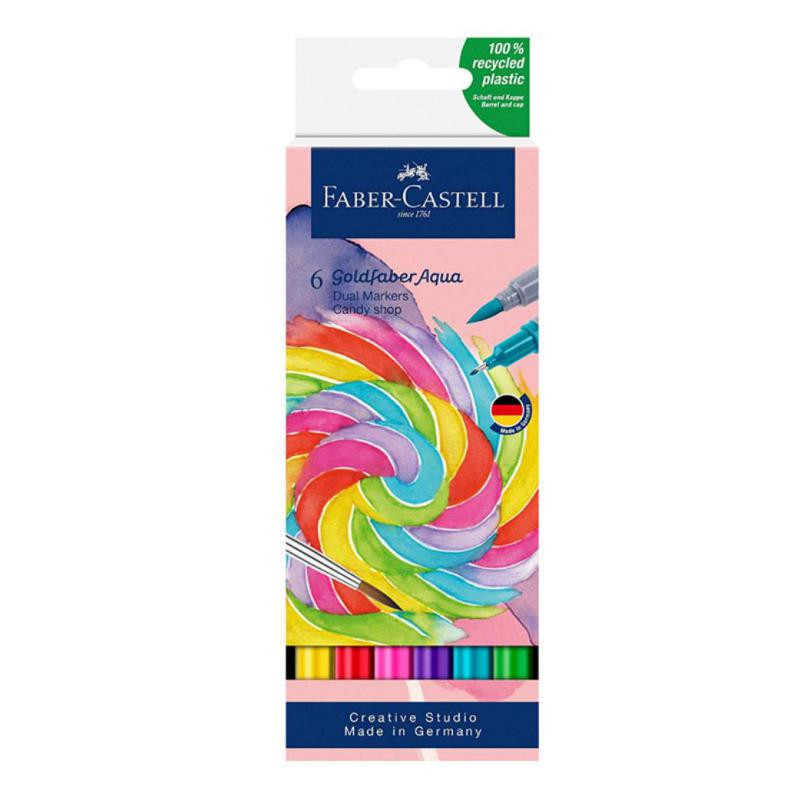 Rotulador Doble punta Faber Castell Aqua Dual Candy Surtido 6 ud