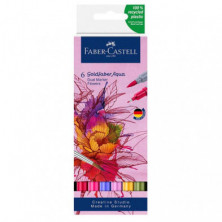 Rotulador Doble punta Faber Castell Aqua Dual Flowers Surtido 6 ud