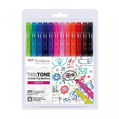 Rotulador Tombow Twintone Brights Set 12 ud.