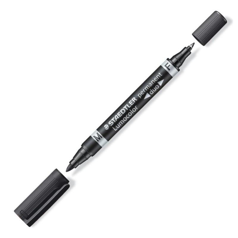 Rotulador Permanente Staedtler Lumocolor Doble Punta Negro