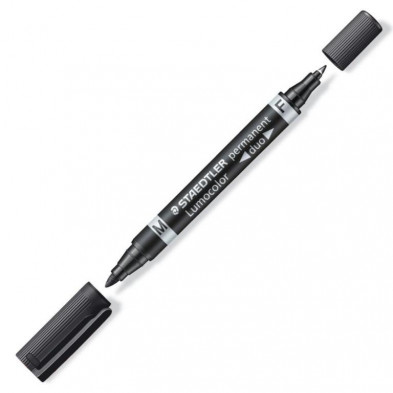 Rotulador Permanente Staedtler Lumocolor Doble Punta Negro