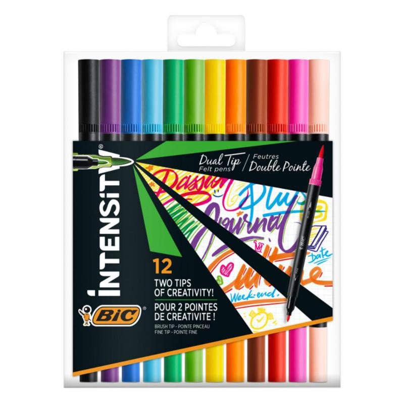 Rotulador Bic Intensity Doble Punta 12 Colores Vivos