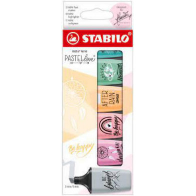 Rotulador Fluorescente Stabilo Mini Pastel Love Estuche 6 Colores Surtidos