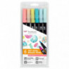 Rotulador Tombow Dual Brush colores candy 6 ud