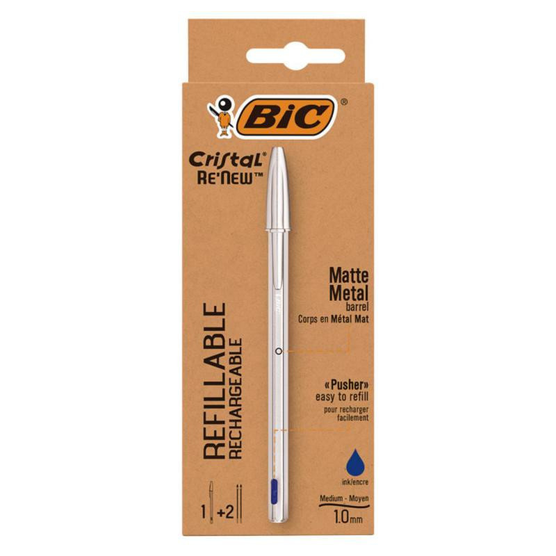 BolÃ­grafo Bic Cristal Re'New Azul BlÃ­ster 1 ud + 2 Recambios