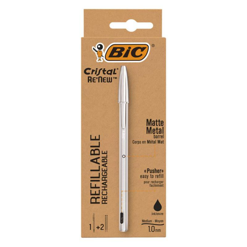 BolÃ­grafo Bic Cristal Re'New Negro BlÃ­ster 1 ud + 2 Recambios