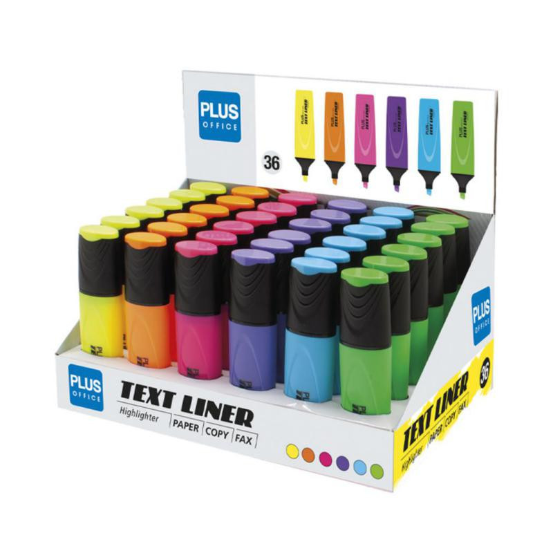 Marcador Fluorescente Plus Office TextLiner 3.2 NeÃ³n Expositor 36 ud.